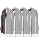 Zilink Breathable Garment Bags for Leather Coat 40” Suit Bags for Closet Storage Silky Suit Dust ...