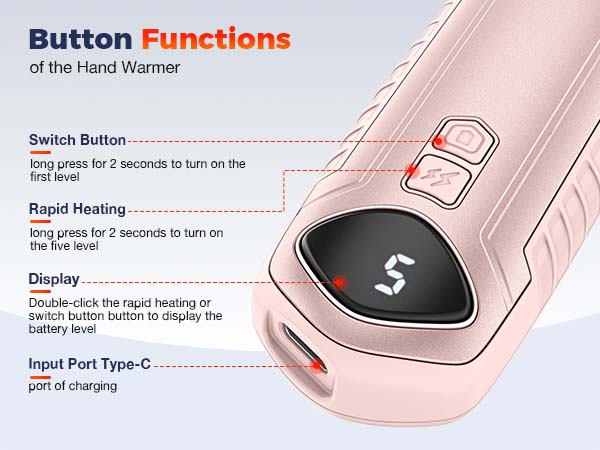 hand warmers rechargeable pink