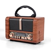 T.TAOMI Retro Portable Radio AM FM SW 3 Band,USB Charging, Shortwave Radio with Bluetooth Speaker...