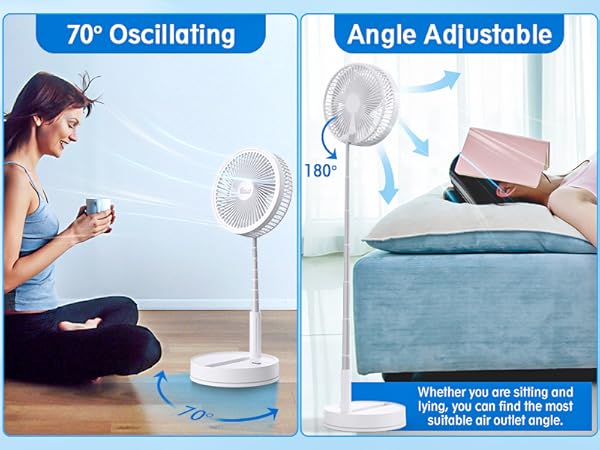 personal fan oscillating fan room fan height and angle adjustable