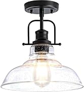 Zlepmlla Flush Mount Ceiling Light Fixture < Bulb NOT Included >, Black Metal Frame Ceiling Light...