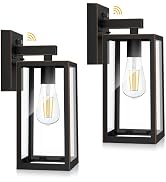SHINE HAI Dusk to Dawn Outdoor Wall Lantern, Exterior Wall Sconce Sensor Light Fixture with E26 B...