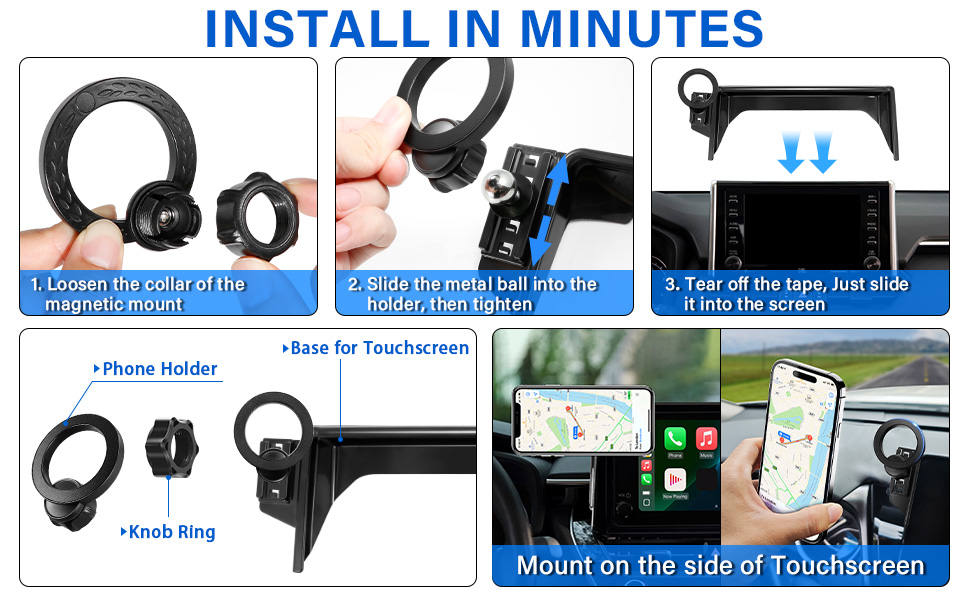 MagSafe Car Phone Holder Toyota RAV4 2023 2024 2025 Magnetic Phone Holder Cell Phone Mount 