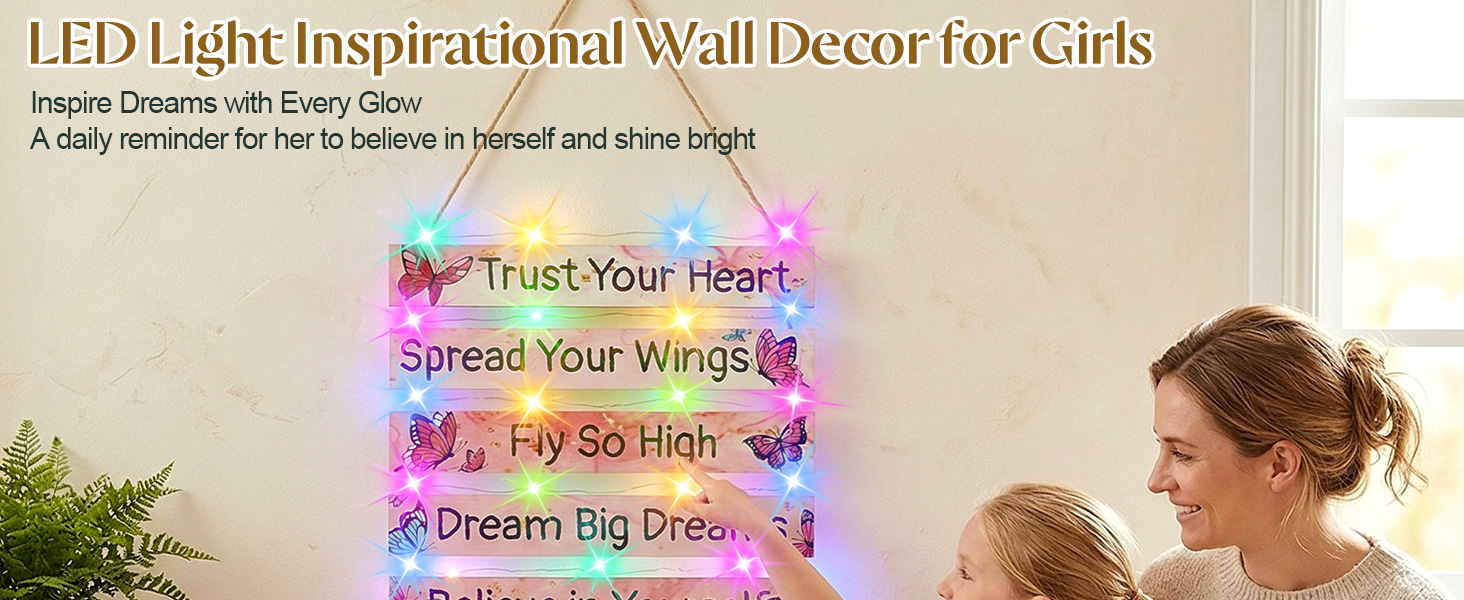 Girls Room Decor for Teen Girls Butterfly Wall Decor with LED Lights