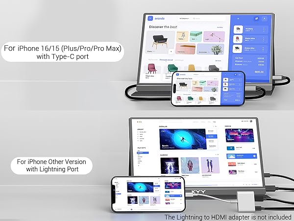 KYY portable monitor with iPhone
