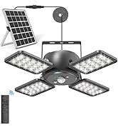 INXPHY Solar Shed Light Indoor Outdoor 1200LM 144LED Pendant Light, Motion Sensor with Upgrade 5 ...