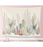 Manicer Cactus Tapestry, Colorful Plant Herbs Botanical Tapestry Wall Hanging Nature Scenery Tape...