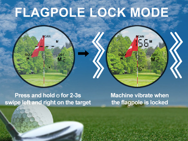 Golf Rangefinder with Flag Pole Locking Vibration