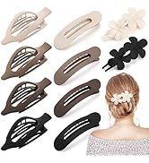 10 Pcs French Flat Hair Clips for Women - 3 Styles Non-slip Flat Claw Clips Matte Hair Claws for ...