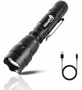 ULTRAFIRE WF-502BX Tactical Flashlight, Super Bright LED Police Flashlight with USB-C Rechargeabl...