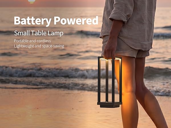 battery operated table lamp; battery powered lamp; small battery operated lamp