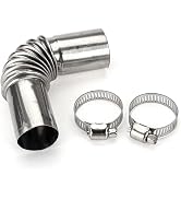 1Set Silver Stainless Steel 24mm Air Diesel Parking Heater Exhaust Pipe Tube Elbow Connector for ...