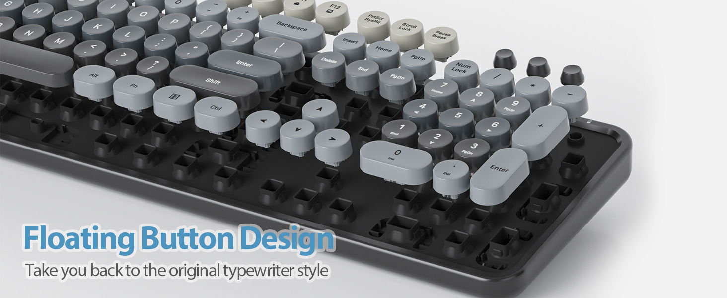 black typewriter keyboard and mouse wireless 