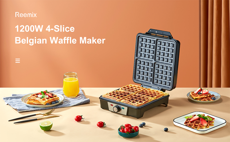 4-Slice Belgian Waffle Maker