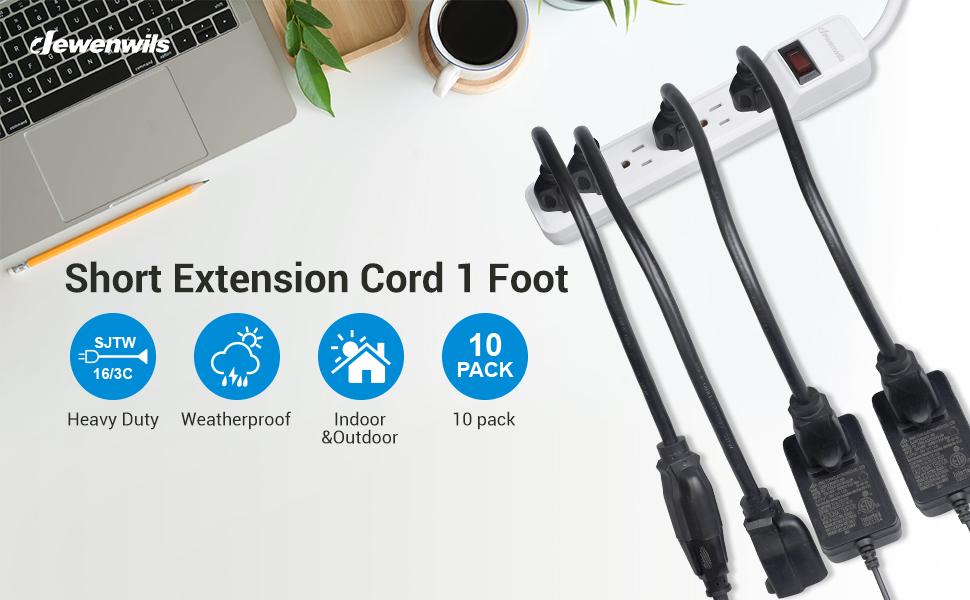 short extension cord 1 foot 