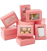 PH PandaHall Pink Paper Boxes 20pcs Candy Bakery Boxes Small Treat Boxes with Window Cookie Paper...