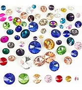 150Pcs Mix Round Glass Rhinestones Random Color Point Back Crystal Gems Satellite Faceted Rhinest...