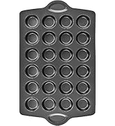 HONGBAKE mini muffin pan nonstick 24, Cupcake Tin for Baking, Commercial Small Cup Cake Tray for ...