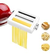 NCONCO Pasta Maker Attachment for KitchenAid Stand Mixers, 8 Thickness Settings 3-in-1 Pasta Make...