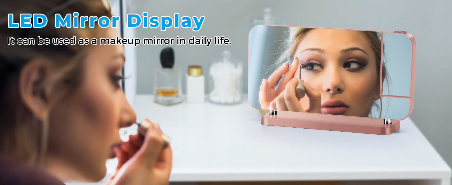 Projection Alarm Clock for Bedroom,7.4" LED Mirror Digital Clock Large Display