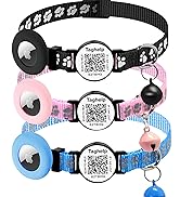 Airtag Cat Collar Breakaway with Bell &amp; Reflective Design - Cute Paw Print Kitten Collar with App...