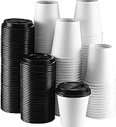 WHITE PAPER CUPS WITH LIDS