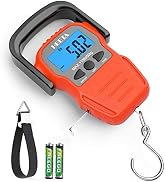 HEETA Fish Scale with Backlit LCD Display, Up to 110lb/50kg Digital Portable Hanging Fish Weight ...