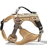 LULUPET Tactical Dog Harness, No Pull Adjustable Harnesses for Small Medium Large Dogs with Handl...