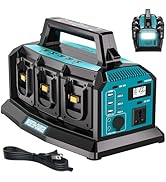 1200W Integrated Power Inverter with 6A Fast Charger, 6 Ports for Makita 18V Battery, Portable Pu...