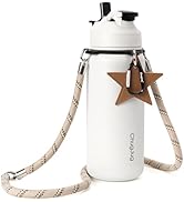 ChugJug Cute Water Bottle with Strap, 32oz Insulated Stainless Steel Bottle for Girls, Travel &amp; D...