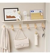 dancrul Wall Hooks with 22'' Shelf Coat Rack Wall Mount with 6 Hooks Entryway Hanging Shelf with ...