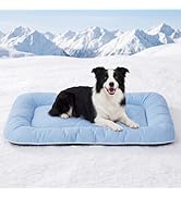 ZOMISA Cooling Dog Bed Q-MAX >0.5, Cooling Crate Mat for Extra Large Dogs, Cold Kennel Pad with C...