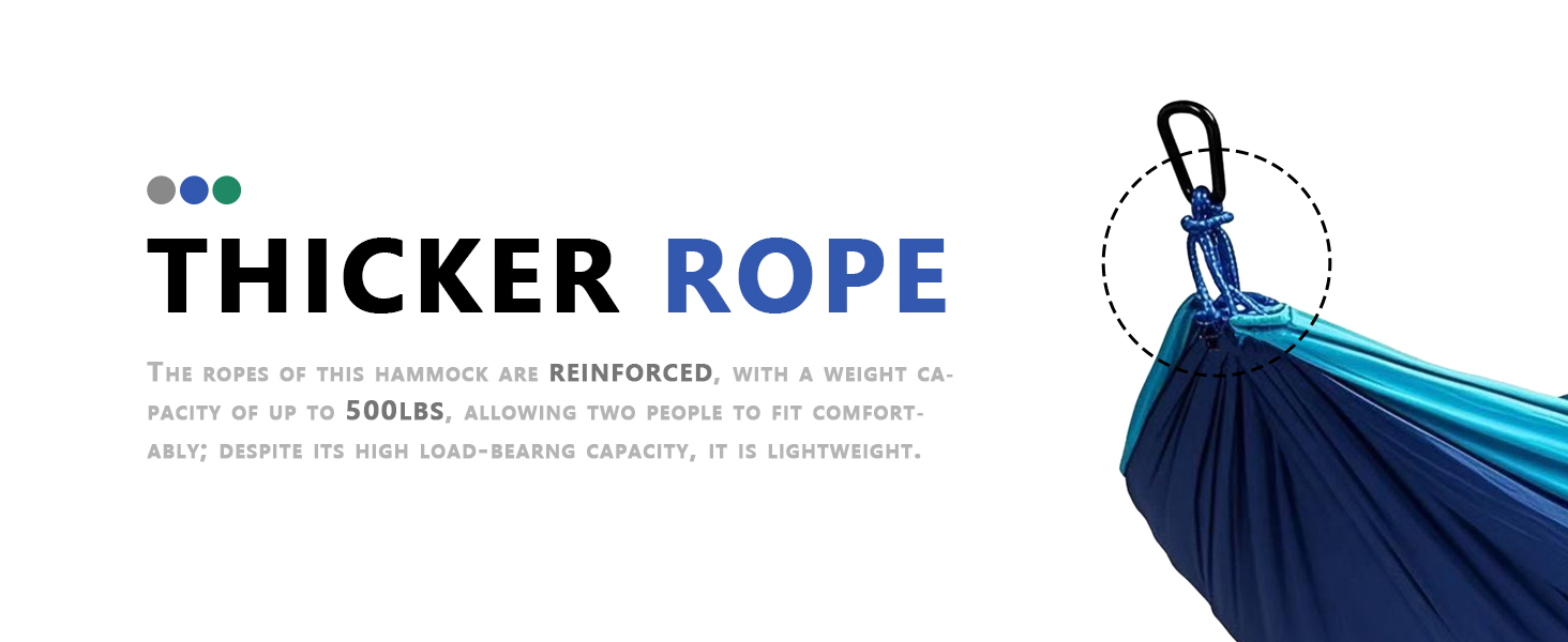 Text reads 'THICKER ROPE'. Exercise demonstration sequence showing workout movements on blue exercise surface.