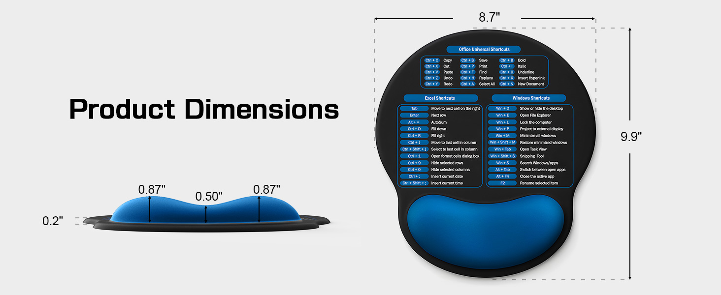 The sleek black &amp; blue color combination gives your desk a modern look