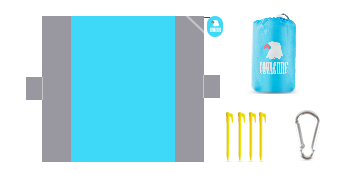 Technical schematic illustration showing blue rectangular components with gray side elements and yellow connection points in an exploded view format.
