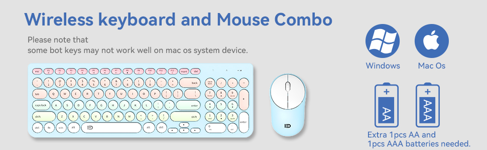 Wireless Keyboard and Mouse Combo