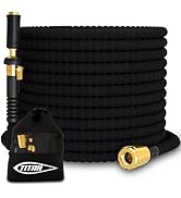 TITAN Flexible Garden Hose 50FT – Ultra Lightweight, Heavy Duty Water Hose with Brass Fittings &amp; ...