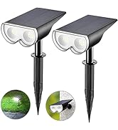 Linkind StarRay Solar Spot Lights Outdoor, 16 LEDs IP67 Waterproof Dusk-to-Dawn Solar Landscape S...
