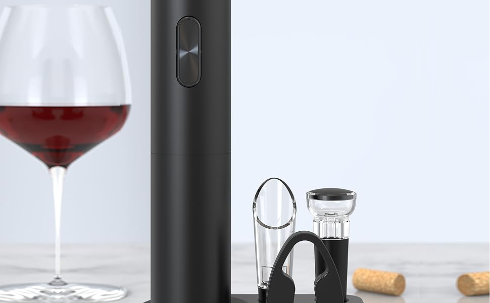 Electric Red Wine Opener Kit, 4-in-1 Wine Corkscrew Accessories Set