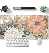 Nasdalgias Japanese Floral Desk Mat Aesthetic Flower Desk Matt for Desktop Large XXL Gaming Mouse...