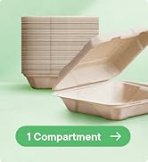 To Go Containers 9x9&amp;#34; Clamshell Take Out Food Container with Hinged Lid - Dispos...