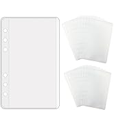 24pcs A6 Binder Pockets Zipless Cash Envelopes Loose Leaf Binder Sleeves Frost PVC Sheet Protecto...