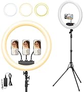 Large Ring Light with Stand, 19" Ring Light Tripod for iPhone, Professional Led Ringlight for Liv...
