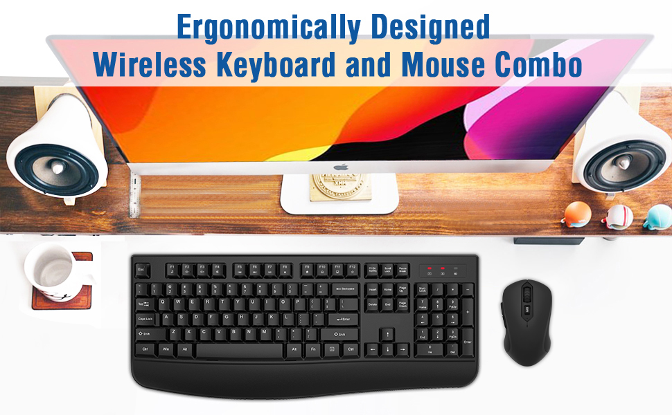 Ergonomic wireless keyboard and mouse