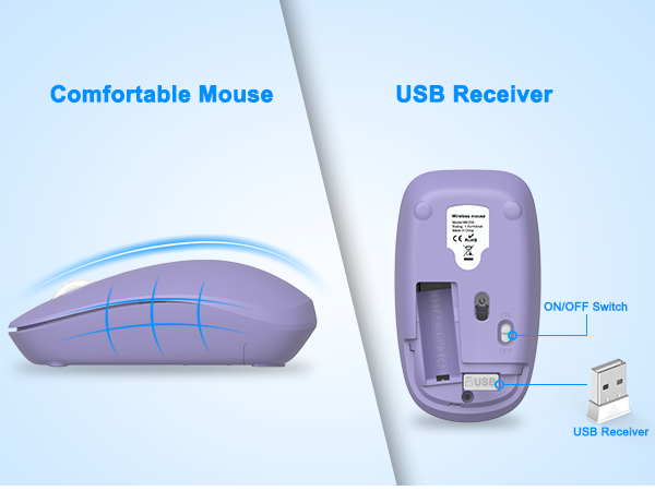 Wireless Keyboard and Mouse Combo, Full Size Silent Ergonomic Keyboard Mouse