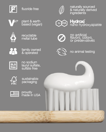 fluoride free plant based naturally sourced ingredients Hydroxi 