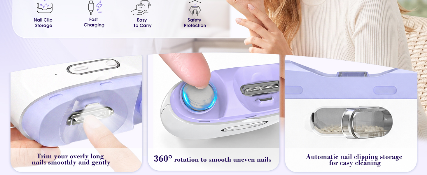 2-Speed Safe Fingernail Trimmer for All Ages