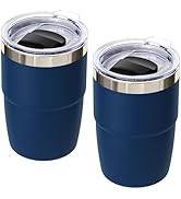 Cafezi 8 oz Espresso/Coffee Cup with Magnetic Lid, Ceramic-Lined 18/8 Stainless Steel, Double-Wal...