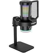 LiNKFOR USB Gaming Microphone for PC, Streaming, Podcast Studio, PS4/PS5/Mac with Noise Cancellat...