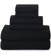 ecolook 6-Piece Waffle Weave Towel Set, 100% Cotton, Lightweight, Absorbent &amp; Quick-Drying, 2 Bat...
